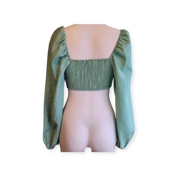 Ruched Cut-Out Croptop by Topshop Size 2 NWOT - Picture 11 of 16